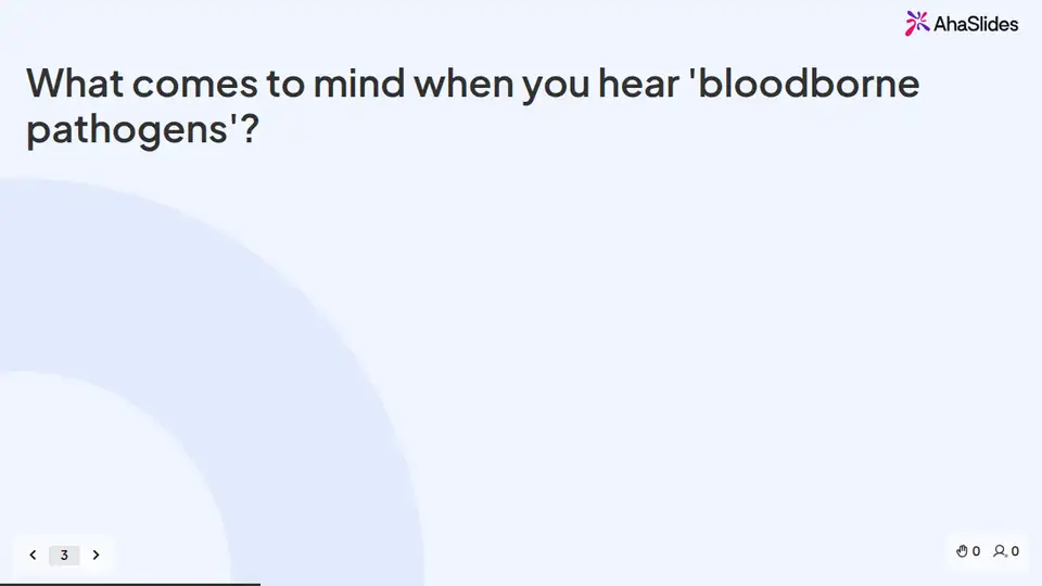 A slide from the Bloodborne pathogens (general industry) live session deck