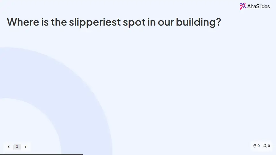 A slide from the Slips, trips & falls (walking-working surfaces) live session deck