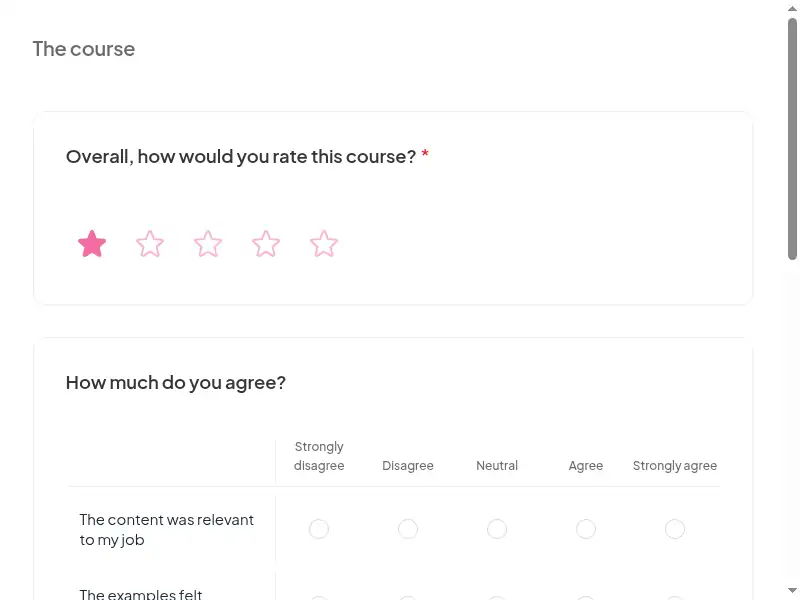 A question from the Performance management & documentation feedback survey (3 of 3)
