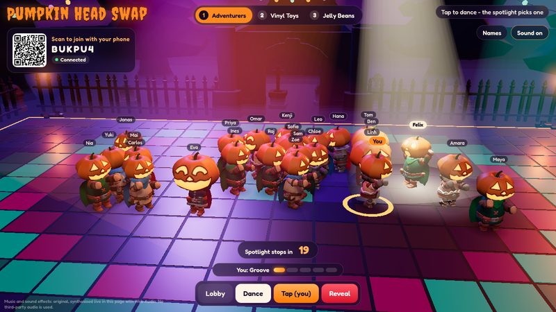 Pumpkin Head Swap game screen