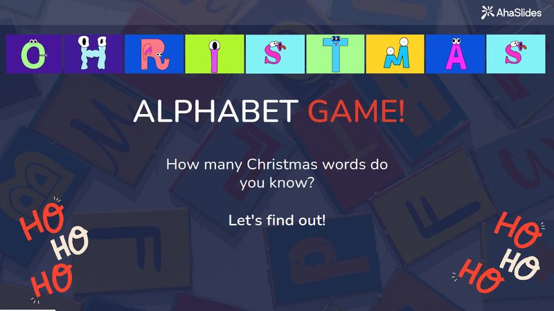 Preview slide from the Christmas Alphabet Game for Kids