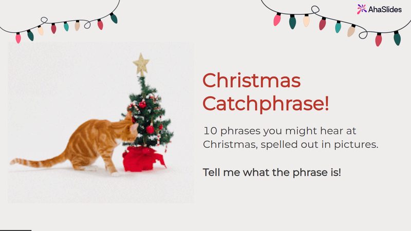 Preview slide from the Christmas Catchphrase