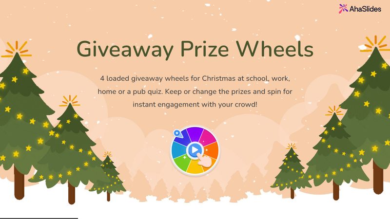 Preview slide from the Christmas Giveaway Prize Wheels