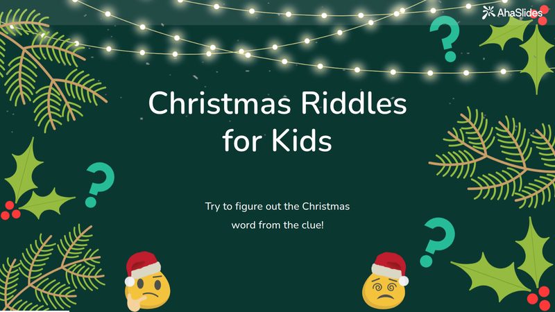 Preview slide from the Christmas Riddles for Kids
