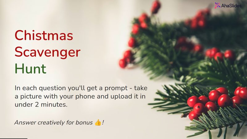 Preview slide from the Christmas Scavenger Hunt