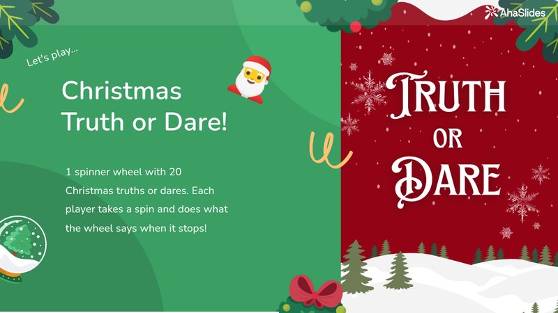 Preview slide from the Christmas Truth or Dare for Kids