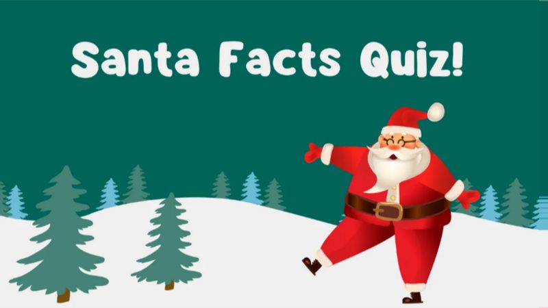 Preview slide from the Santa facts quiz