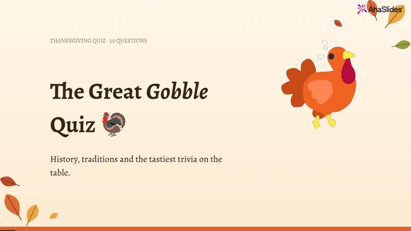 Preview slide from the The Great Gobble Quiz
