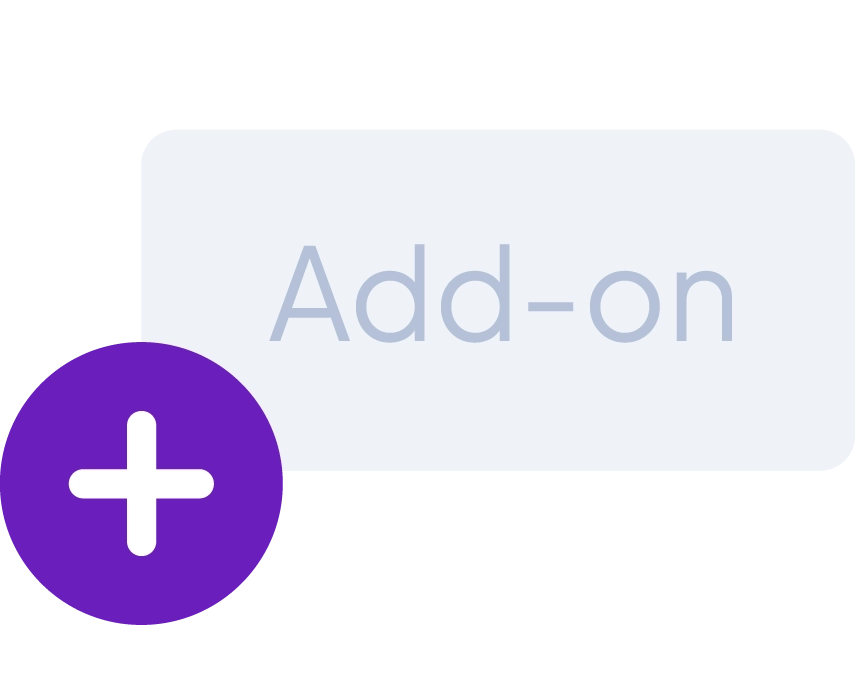 प्लस चिन्हाला अॅड-ऑन म्हणून लेबल केले आहे.
