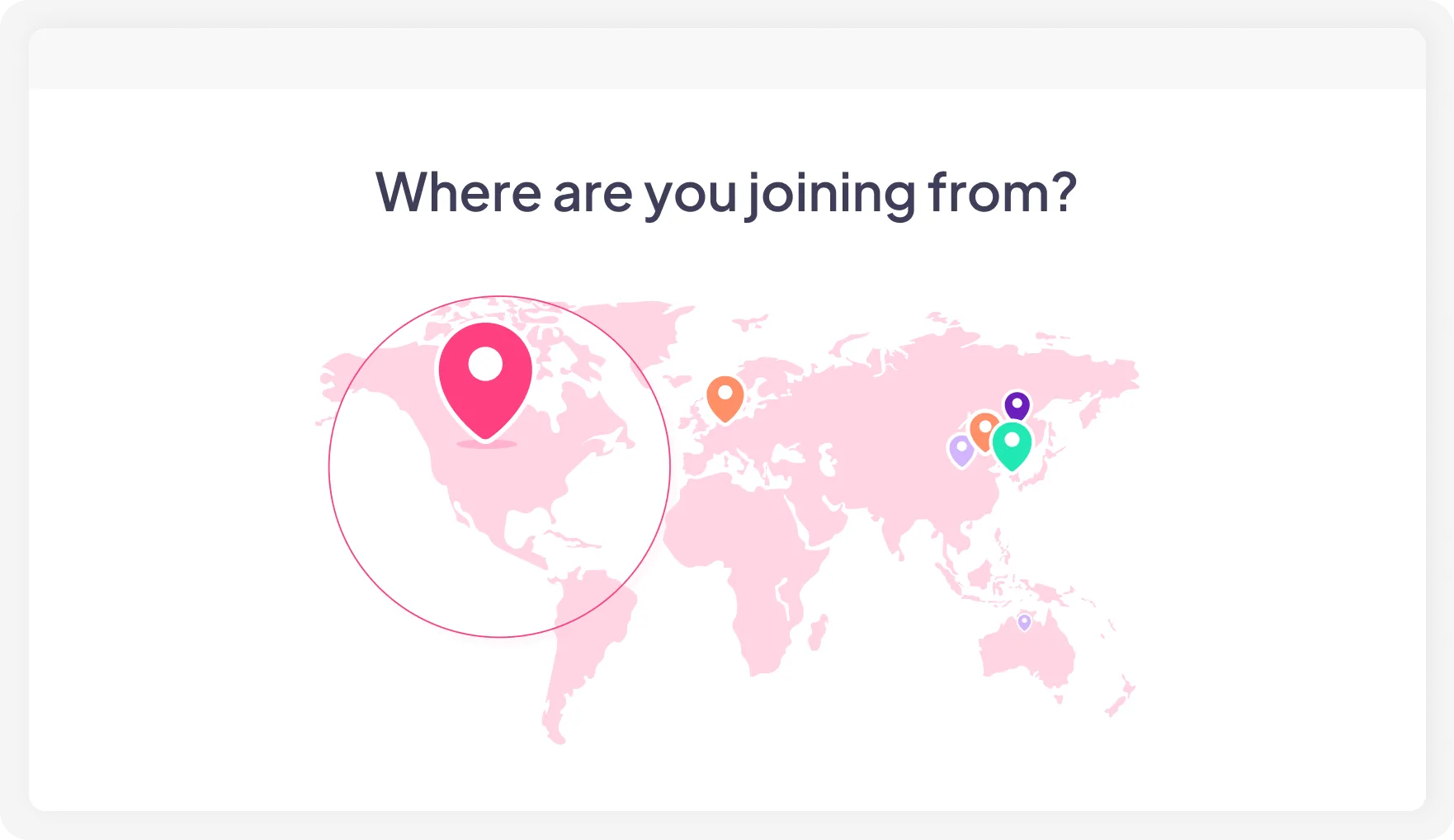 A pin on image poll with a world map on AhaSlides