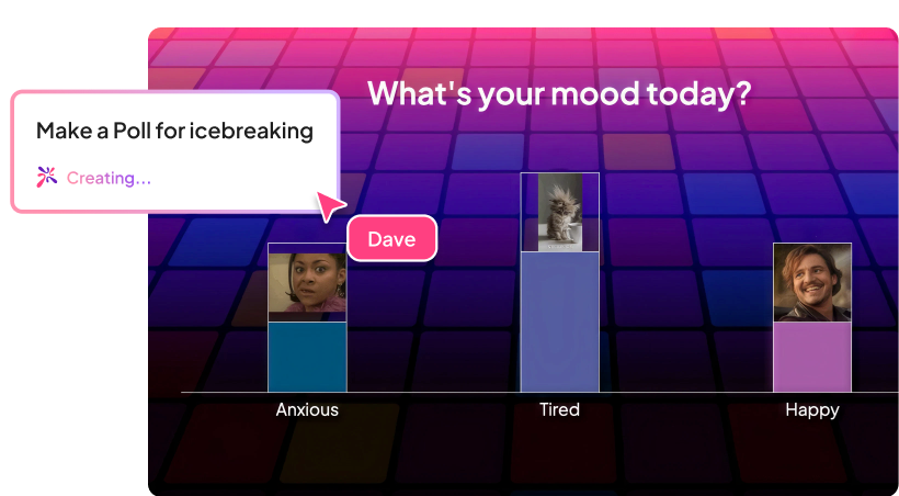 AhaSlides AI agent building an interactive presentation