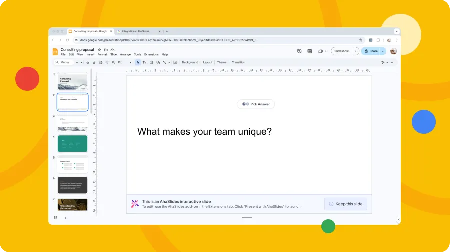 Turnu vian Google Slides prezentoj en interagajn spertojn