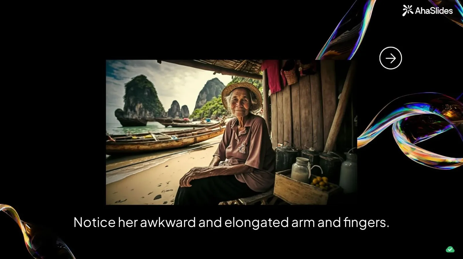 Una diapositiva explicativa después de la prueba de Sí o No anterior.