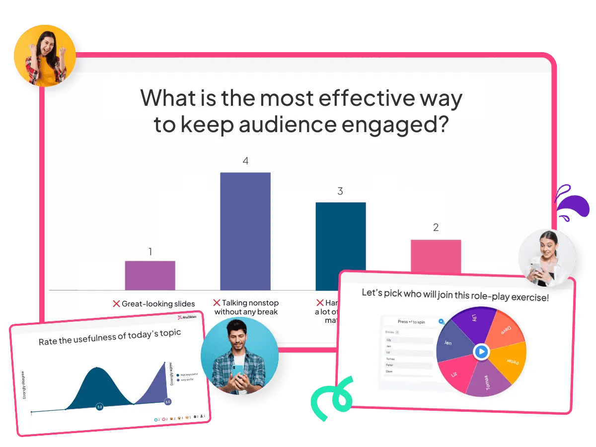 Le diverse funzionalità interattive di AhaSlides possono aiutare ad aumentare la fidelizzazione dei partecipanti alla formazione