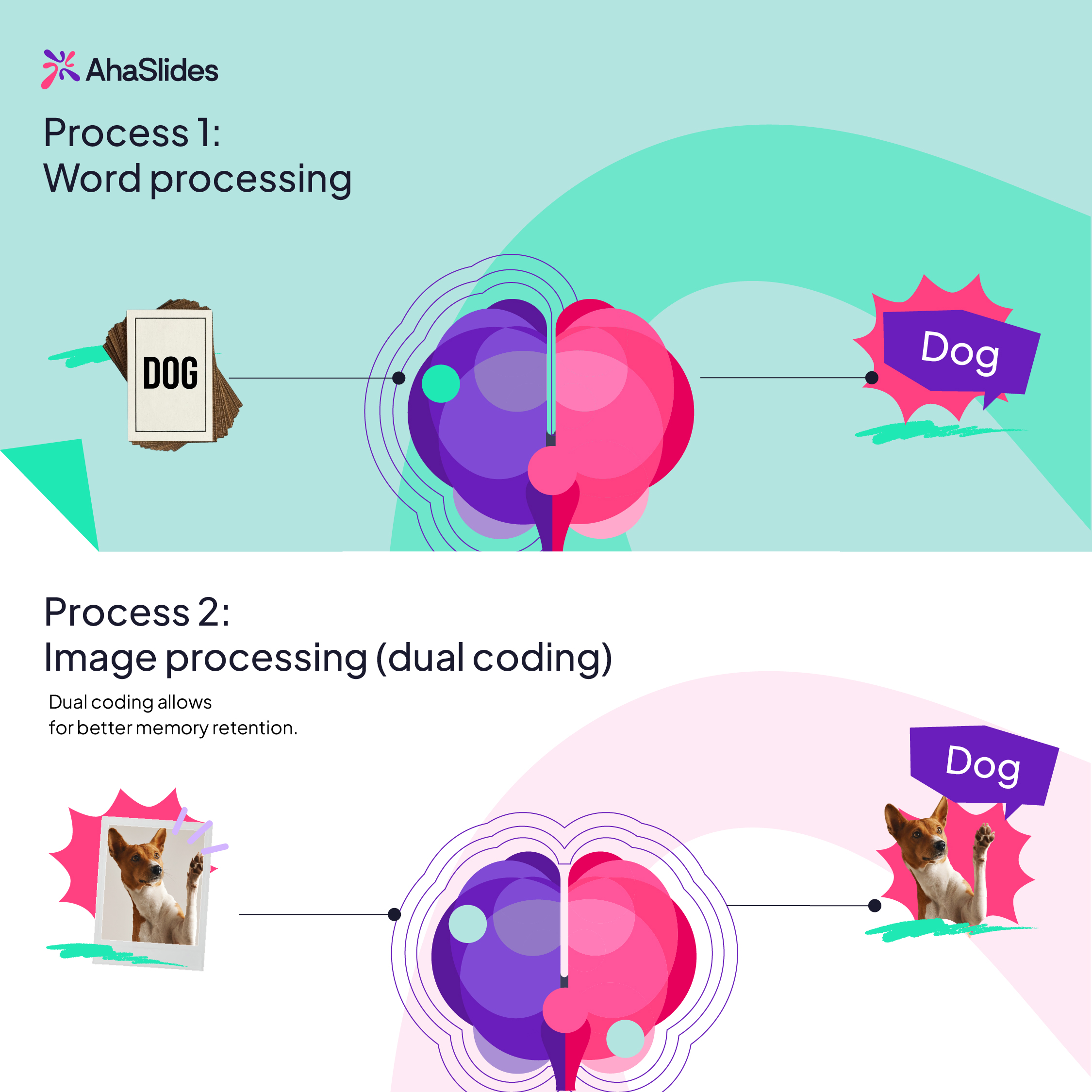 Imagen que describe cómo funciona la codificación dual para la retención de memoria.