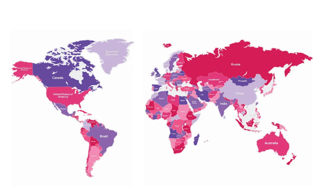 Pasaulio žemėlapis iš „AhaSlides“