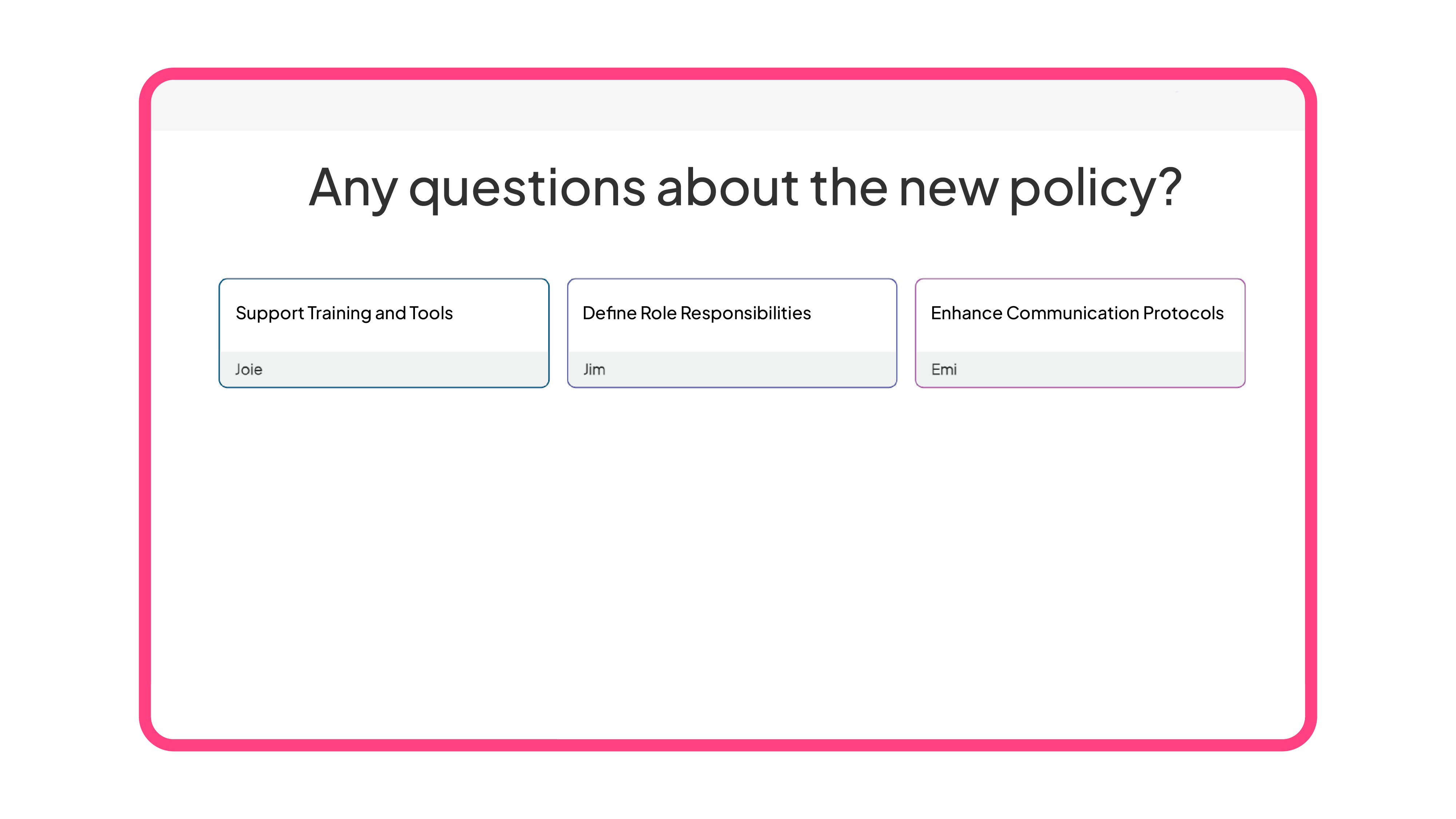 Slide terbuka babagan kabijakan SDM kanthi jawaban nyata