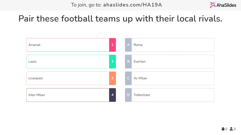 tipo de teste: combinar pares