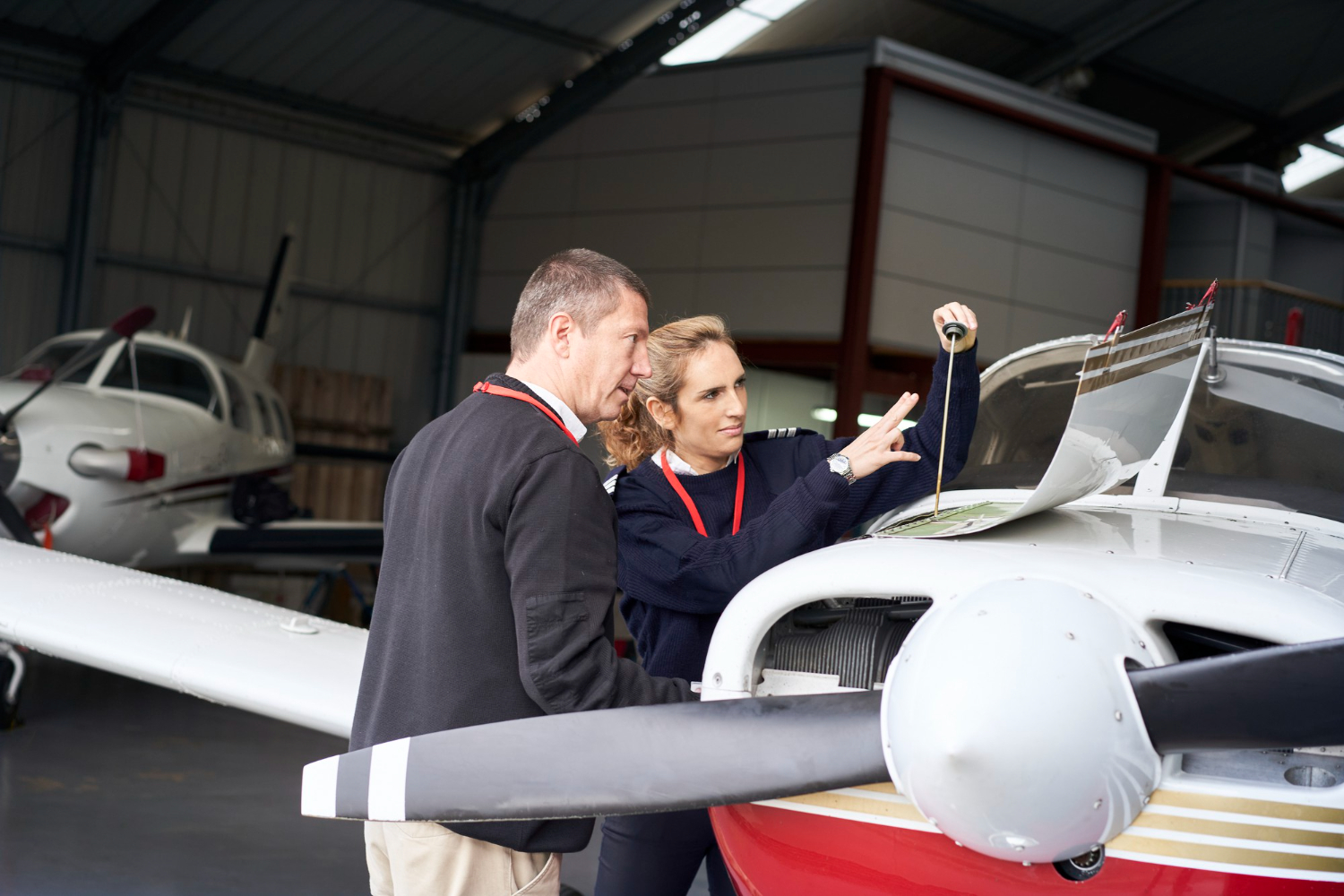 2 aviation staffs discussing