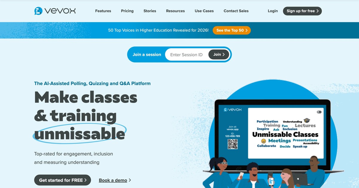 Vevox 시청자 설문조사 홈페이지