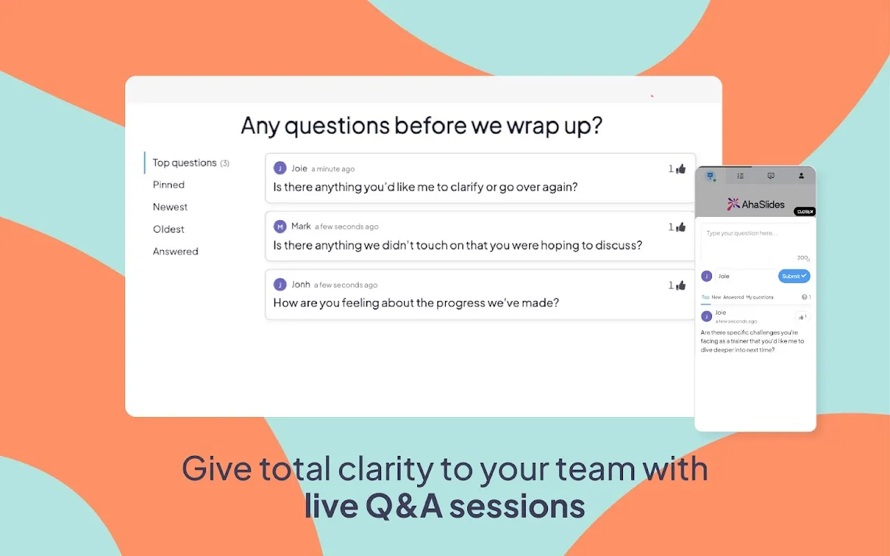 Google Slides 演示文稿中嵌入了 AhaSlides 互动测验幻灯片。