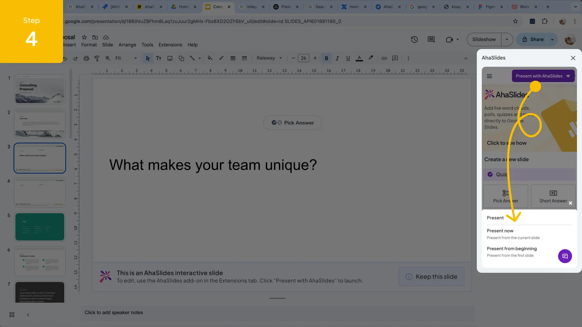 从二维码进入 AhaSlides 会议的加入界面 Google Slides.