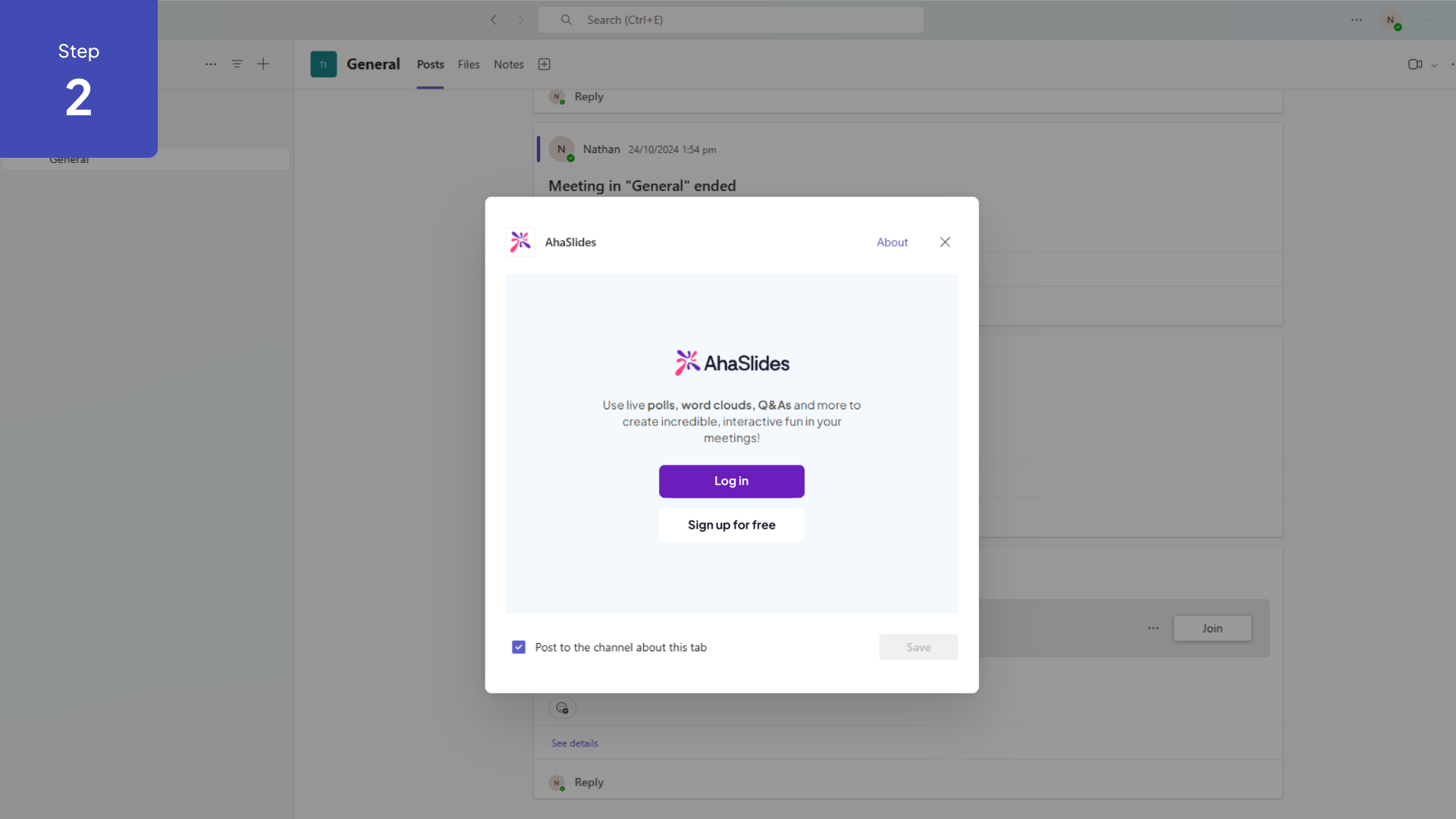 AhaSlides多项选择投票结果在直播期间显示。 Microsoft Teams 会议。