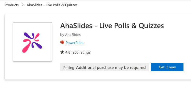 ahaslides'i PowerPointi lisandmoodul