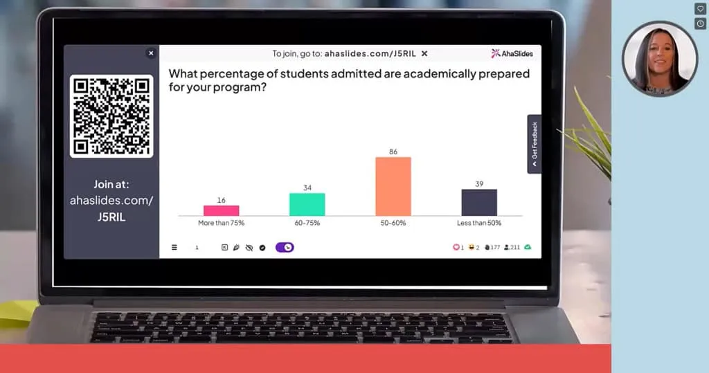Encuesta en vivo de AhaSlides sobre una presentación en línea