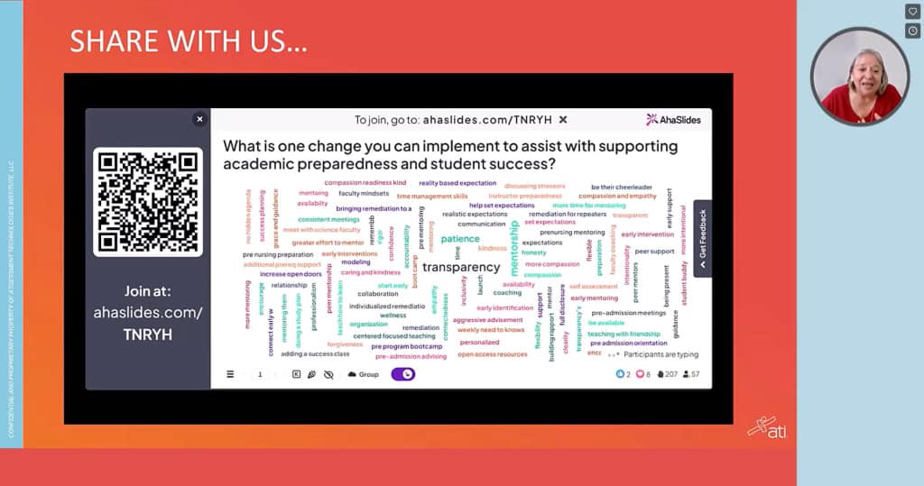 Облако слов AhaSlides от клиента
