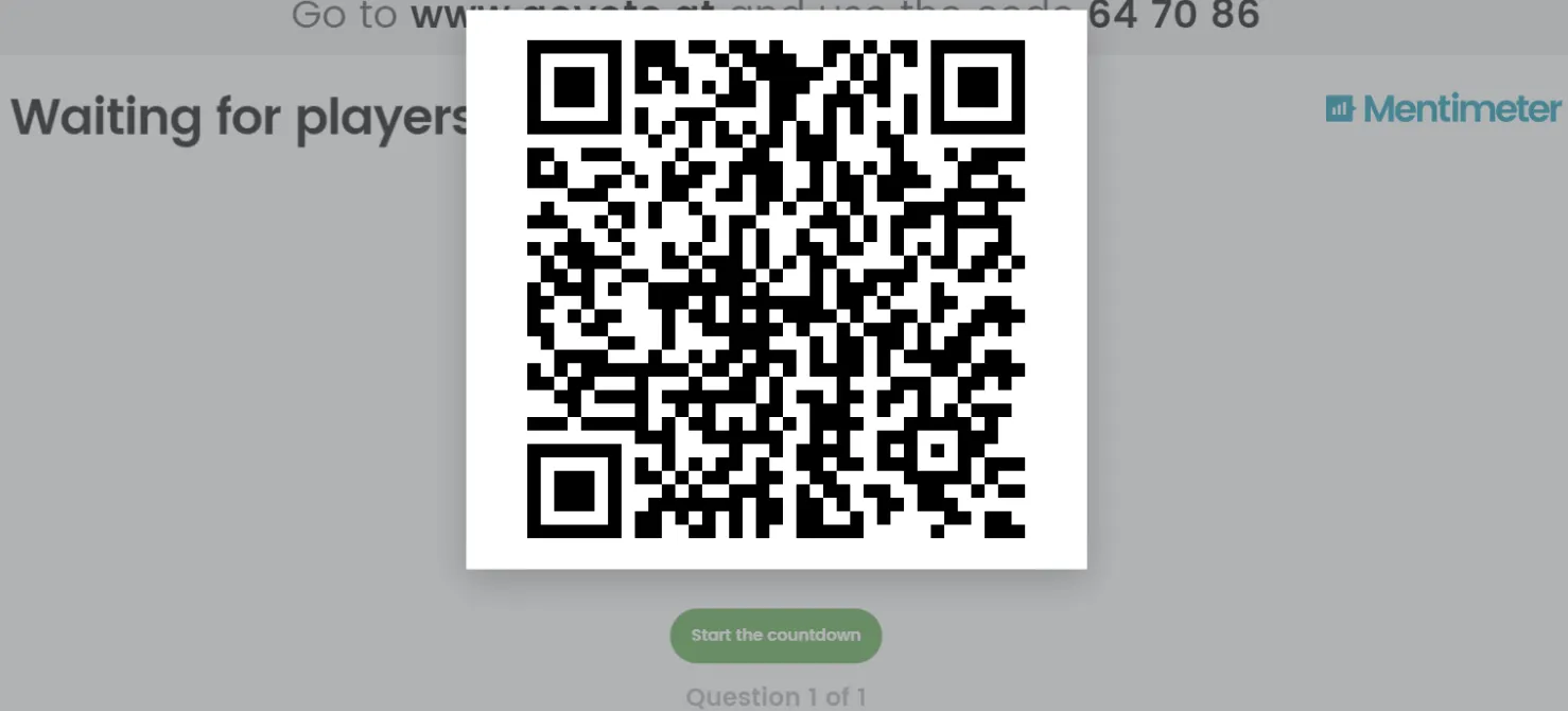 Mentimeter QR-koodi. Mutta onko parempi tapa liittyä esitykseen?