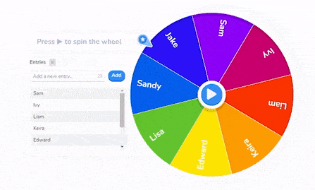 Hvordan lage et spinner wheel-spill på AhaSlides - GIF