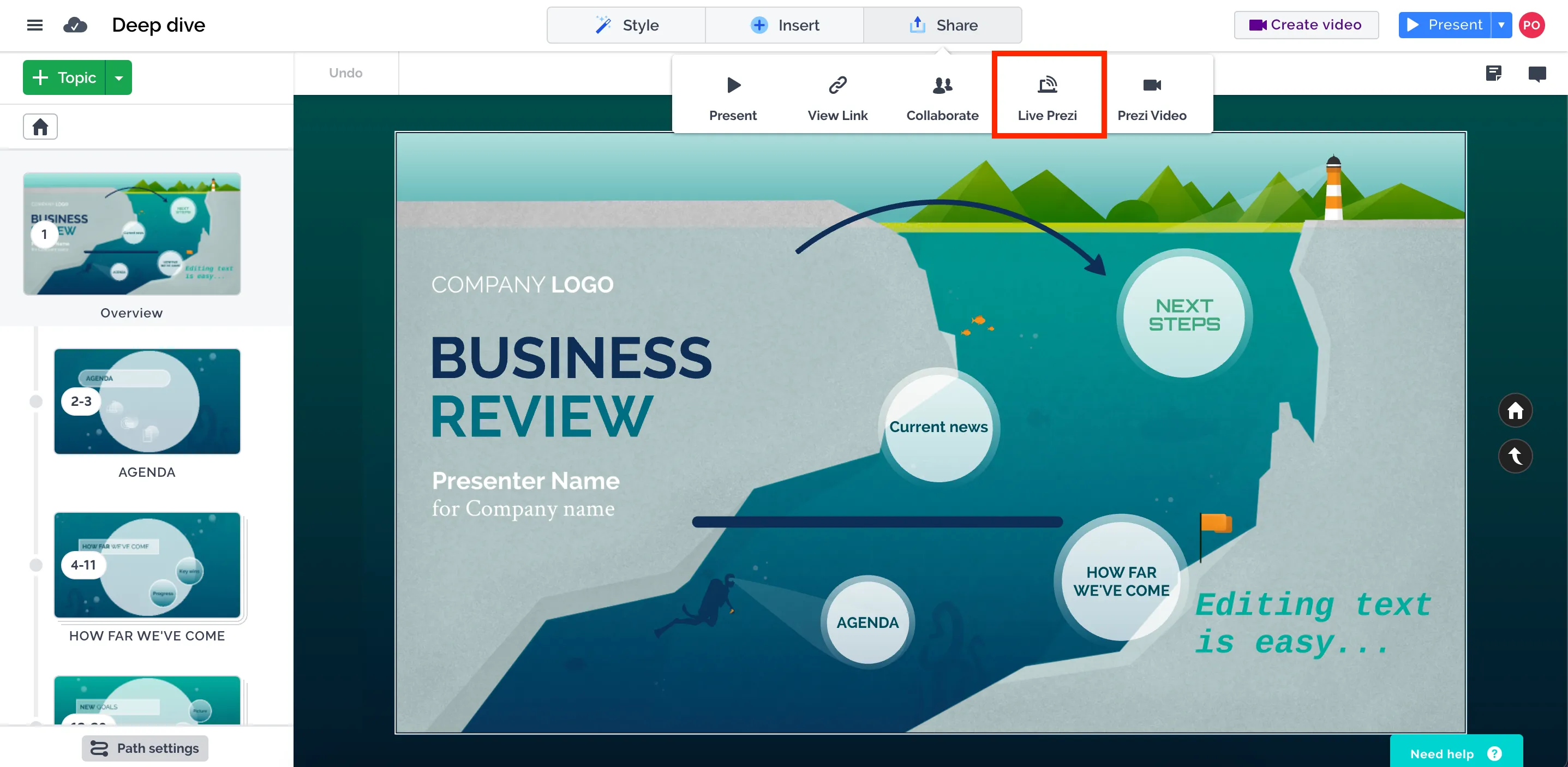 Prezi - isang interactive na tagalikha ng presentasyon