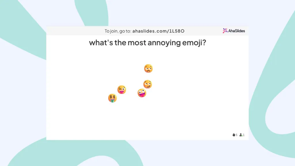 Ein Wortwolken-Beispiel für die Frage „Was ist das nervigste Emoji“?