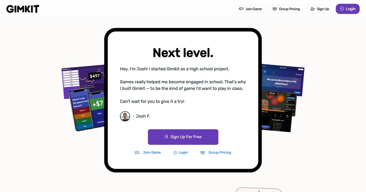 GimKit sustav za odgovore u učionici