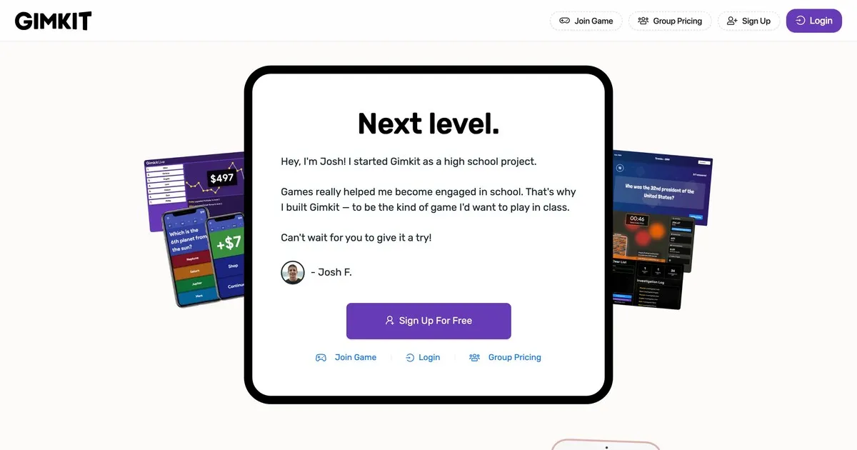 Kagamitan sa silid-aralan na digital ng GimKit