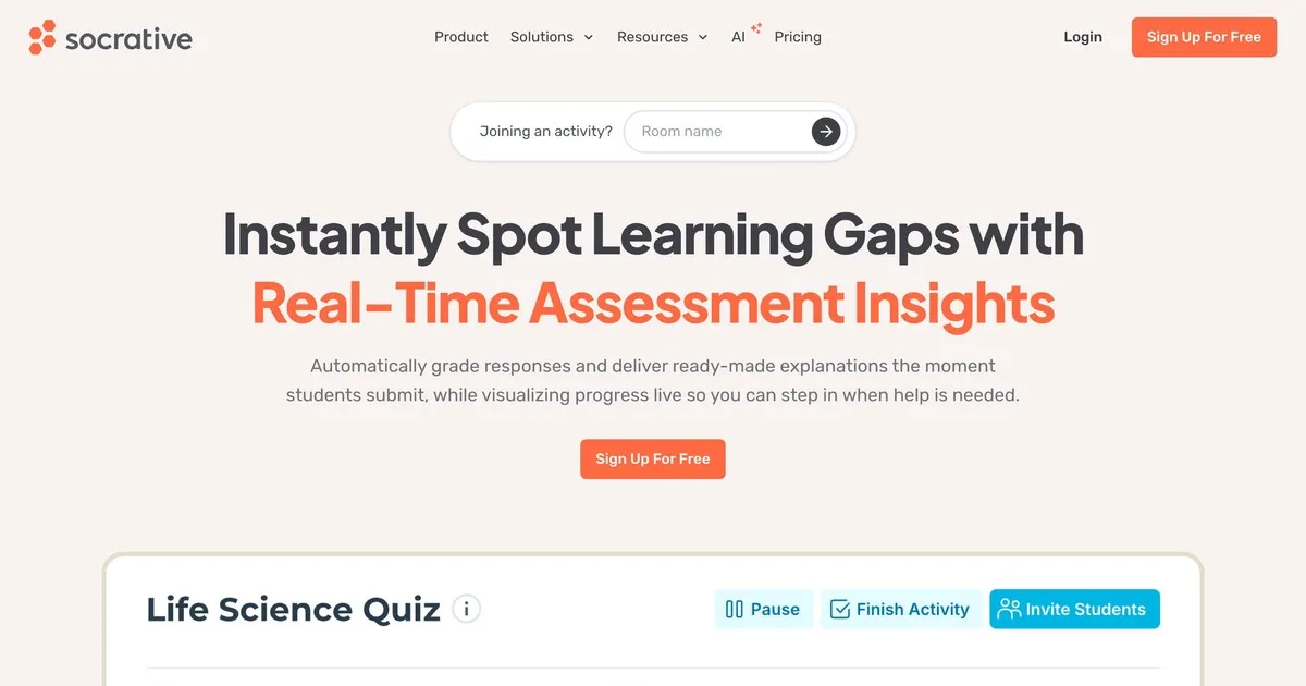 Kagamitan sa silid-aralan ng Socrative na digital