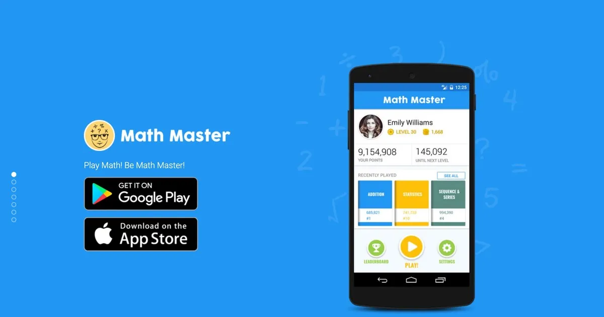 Application d'exercices d'arithmétique Math Master pour les élèves