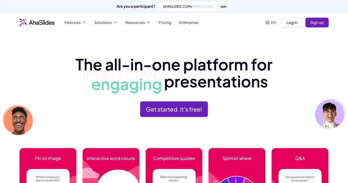 AhaSlides educational game for kids
