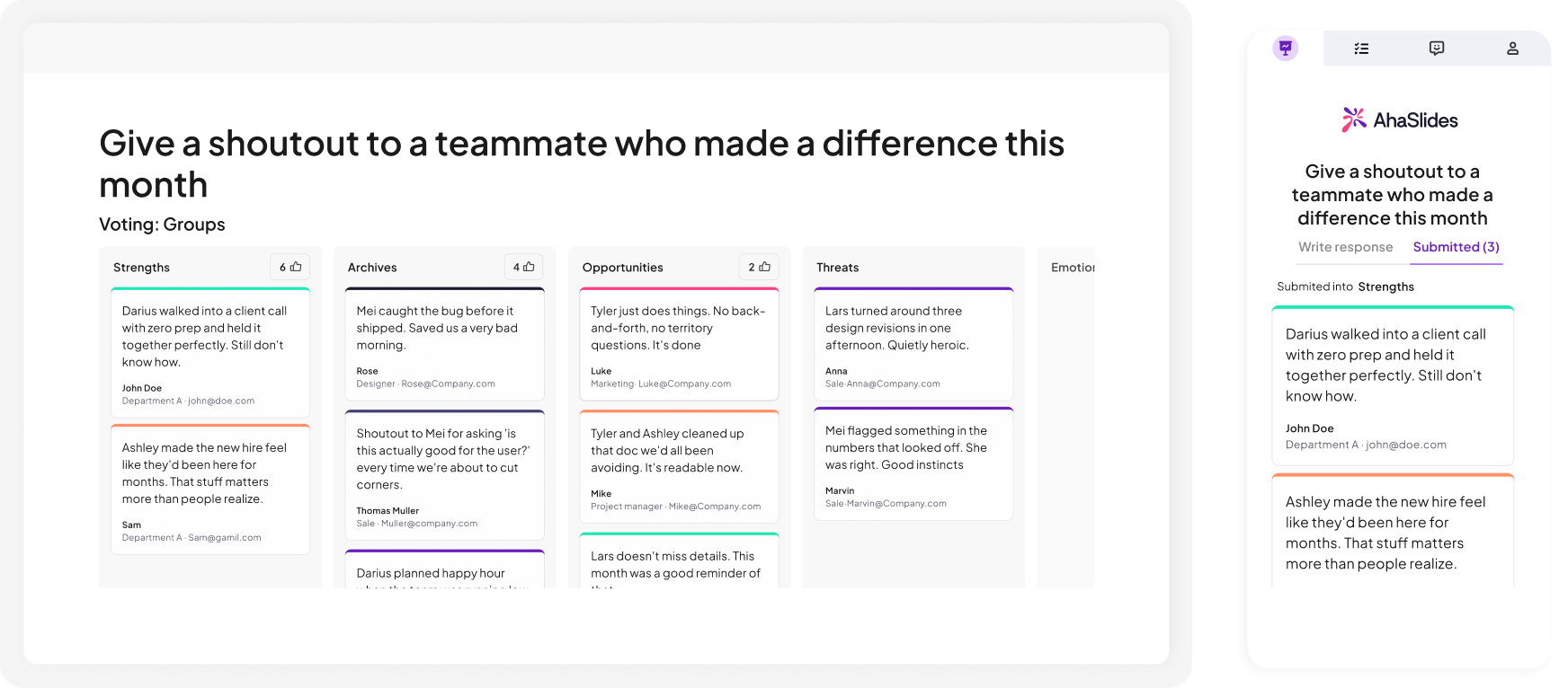 แบบทดสอบตอบสั้น ๆ บน AhaSlides