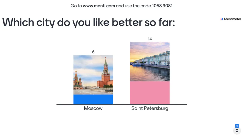 une capture d'écran de Mentimeter - l'une des applications interactives pour les présentations