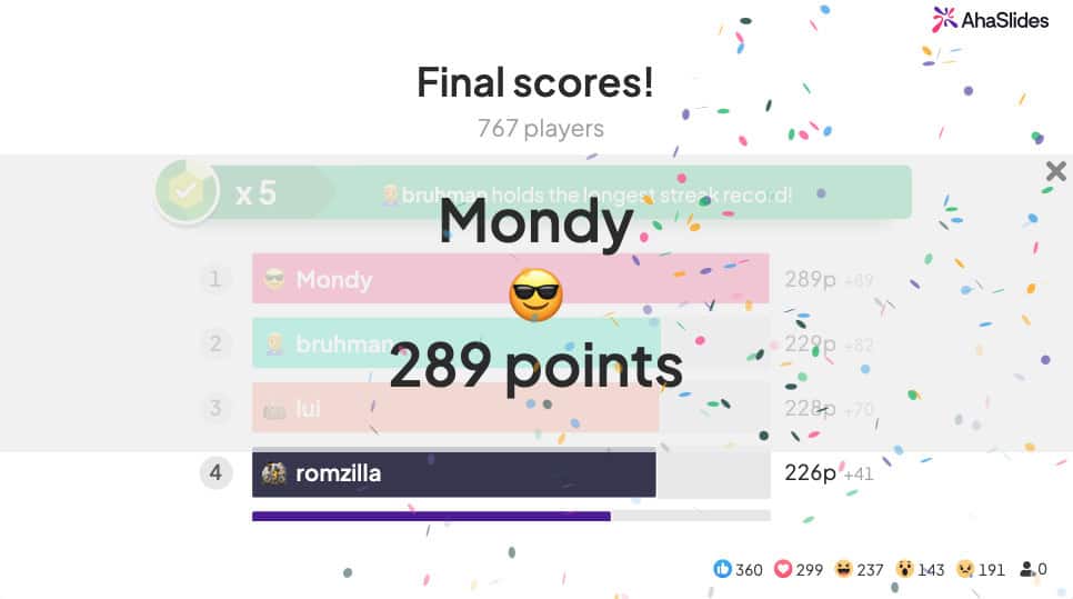 kviz s ljestvicom najboljih ahaslides
