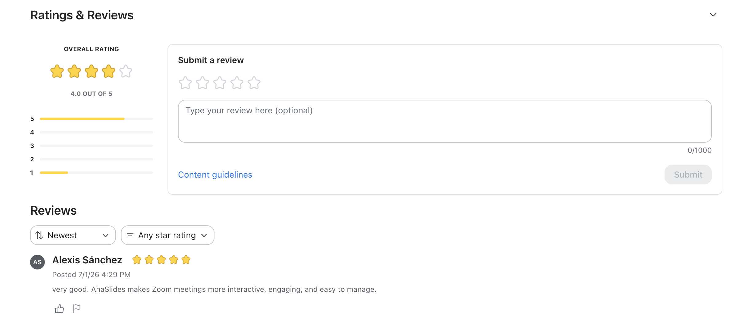 Step 5: Rate, type your review and submit