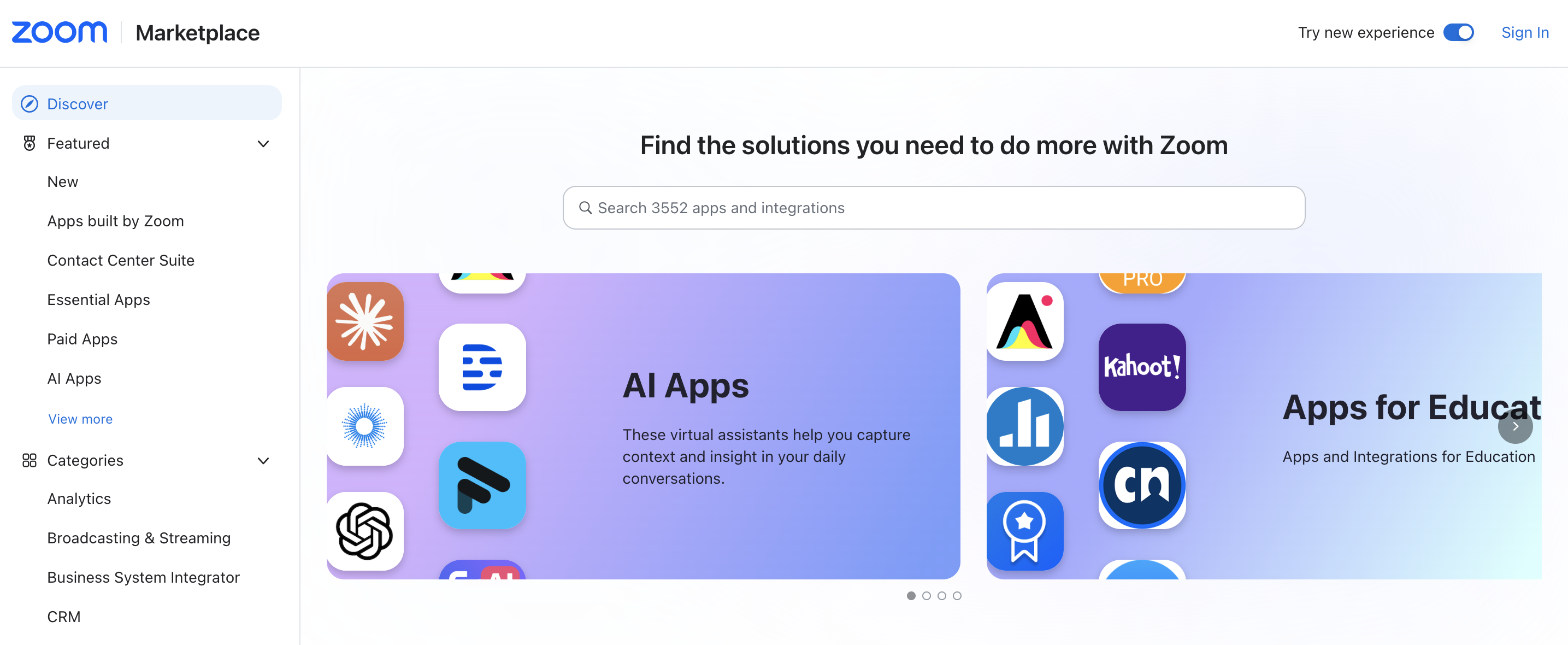 Step 1: Go to the Zoom App Marketplace