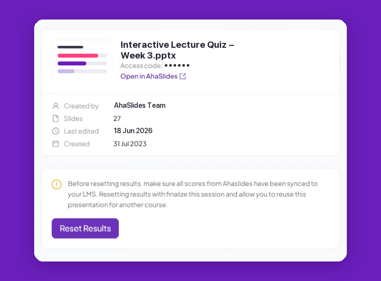 AhaSlides for Blackboard