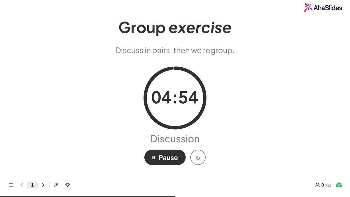 Même minuteur à 04:54, anneau partiellement déchargé, avec commandes Pause et réinitialisation