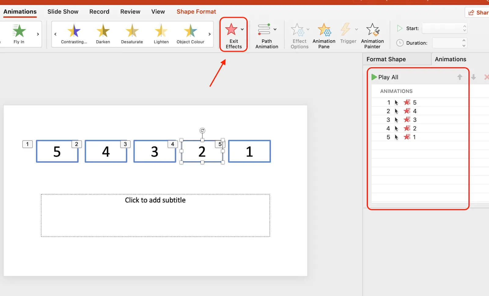 Ajouter des animations aux cases de votre minuteur - Comment ajouter un minuteur dans PowerPoint
