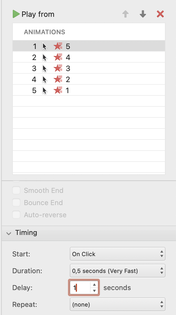 Configura manualmente gli effetti del timer - Come aggiungere un timer in PowerPoint