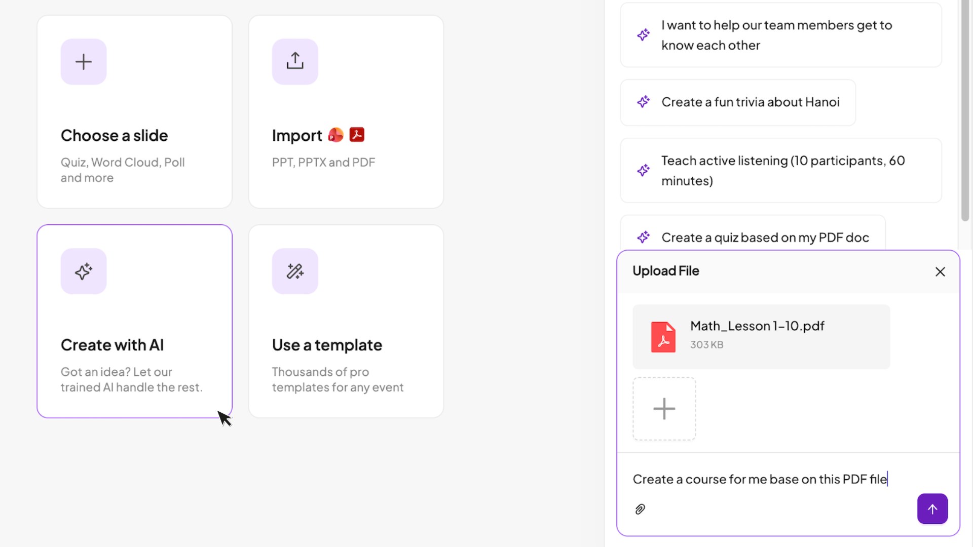 Build a course with AI