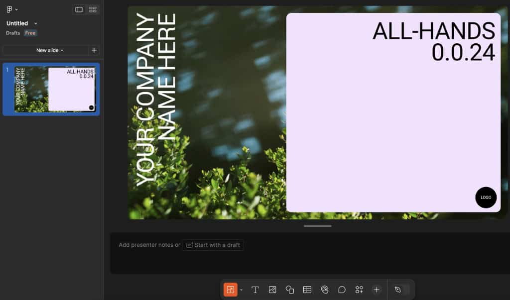 The Figma interface, used for clickable prototype slides